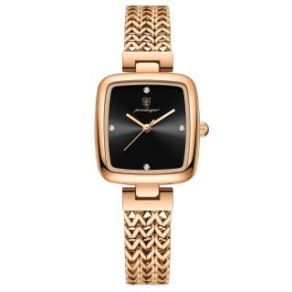 Ceas dama de mana Poedagar Quartz Elegant Casual Fashion Auriu Otel Negru