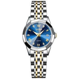 Ceas dama Olevs Quartz Analog Afisare data Elegant Business Argintiu