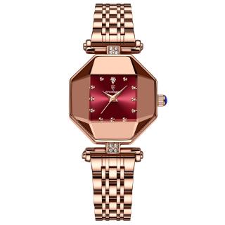 Ceas dama Poedagar Quartz Elegant Casual Fashion 3 ATM Otel Auriu Visiniu