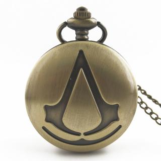 Ceas de buzunar Quartz cu logo Assassin s Creed lant