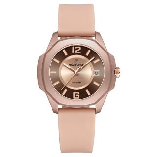 Ceas de dama Naviforce Quartz Analog Luxury Fashion Silicon Roz