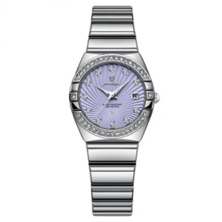 Ceas de dama Poedagar Fashion Casual Indici Luminosi Quartz Otel Argintiu Violet