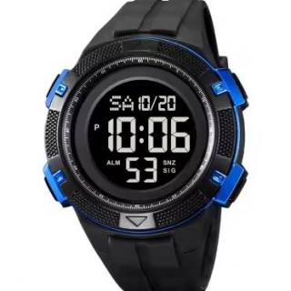 Ceas de mana barbatesc Skmei Casual Digital Lumina de fundal Sport Afisare data Alarma Negru Albastru