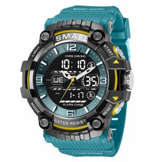 Ceas de mana barbatesc Smael Digital Stil Army Militar Cronometru Alarma Sport Albastru