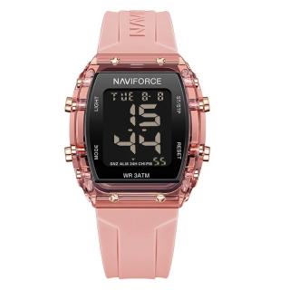 Ceas de mana dama Naviforce Sport Casual Fashion Digital Silicon Roz