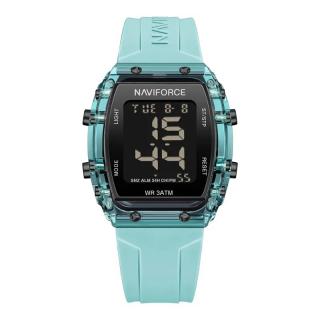 Ceas de mana dama Naviforce Sport LCD Casual Fashion Digital Silicon Albastru