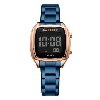 Ceas de mana dama Naviforce Sport LCD Electronic Casual Digital Otel Albastru