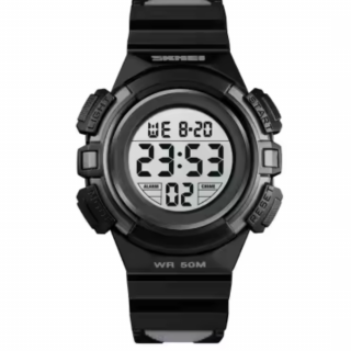 Ceas de mana pentru copii Skmei Sport Casual Alarma Cronometru Electronic Digital Negru