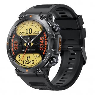 Ceas smartwatch barbati TIO   Pro Combat, 1.4 inch IPS HD, apel bluetooth HD, multi sport, monitorizare ritm cardiac multi point, oxigen sange, tensiune arteriala, difuzor, IP67