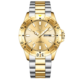 Poedagar Ceas barbatesc de mana Analog Quartz Casual Fashion Argintiu Auriu