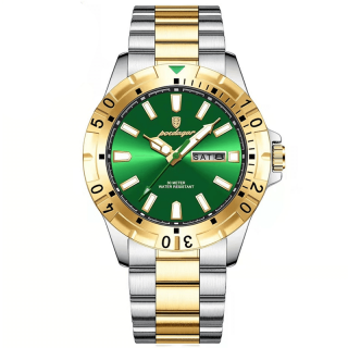 Poedagar Ceas barbatesc de mana Quartz Casual Fashion Analog  Argintiu Verde