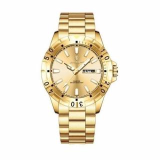 Poedagar Ceas barbatesc Quartz Analog Casual Fashion Auriu