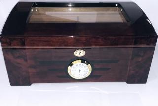 HUMIDOR GLASSTOP WALNUT BUBINGA ANDREAS (100 tig)