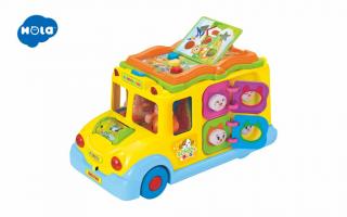 Autobuz Interactiv Muzical cu Luminini - Autobuzul Scolar Hola Toys