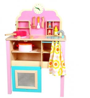 Bucatarie de jucarie din lemn Pink Kitchen