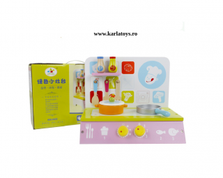 Bucatarie de lemn copii  Green Kitchen set