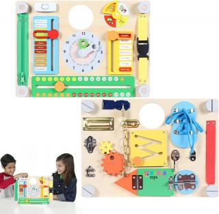 Busy Bard Placa Senzorial Incuietori cu activitatii Montessori 2 in 1 Calendar