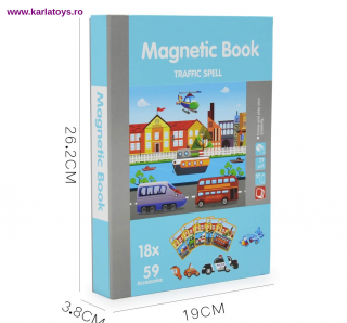 Carte Magnetica Puzzle Vehicule 3D pentru copii
