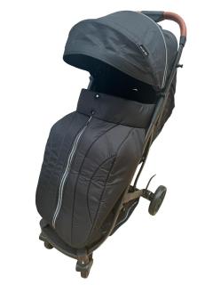 Carucior Sport Tip Troller cu Husa de Picioare Spatar Reglabil Negru