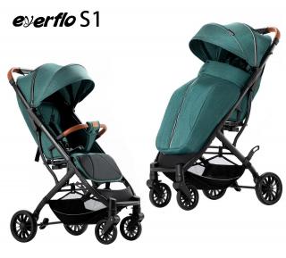 Carucior Sport Tip Troller cu Husa de Picioare Spatar Reglabil Verde