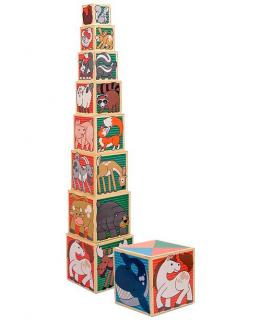 Cuburi din Lemn Animal Nesting Melissa and Doug 8 cuburi