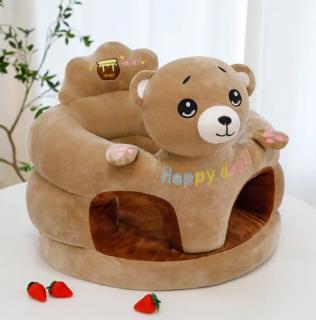 Fotoliu din Plus Bebe Sit Up Happy Day Ursulet Maro