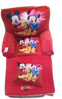 Fotoliu din plus Mickey Mouse si Prieteni cu Pernuta cadou 80 cm