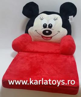 Fotoliu extensibil din plus Mickey   Mouse    rosu 80 cm