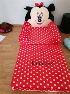 Fotoliu plus extensibil Minnie Mouse cu buline mare 120 cm Jumbo