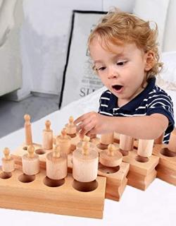 Joc de Lemn Cilindrii Montessori set 4 cilindiri