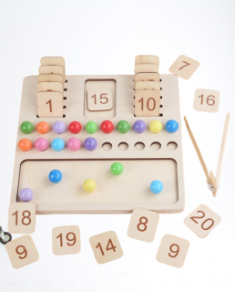 Joc Educativ din Lemn Montessori Matematica Tabla de Numarat