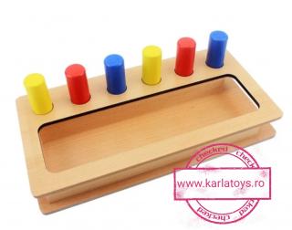 Joc Lemn Montessori Sortator Peg Box - Joc Lemn Sortator Pioni.