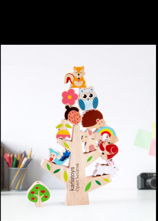 Joc Montessori Copacul cu Animale Joc  Echilibru si Snuruit