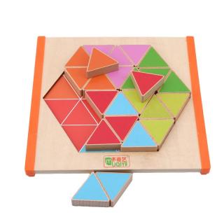 Joc Montessori Mozaic Hexagon din lemn educational