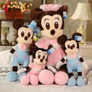 Jucarie de plus Mickey Bleu - Minnie Mouse Roz cu palarie