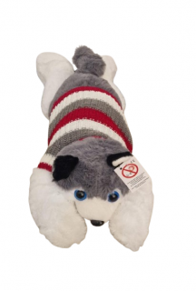 Jucarie de Plus Perna Lunga Catelul Husky cu Tricou - 45 cm
