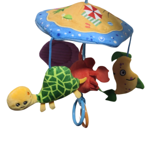 Jucarie interactiva agatatoare pentru bebelusi umbreluta portocalie