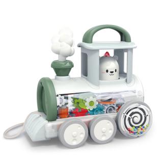 Jucarie interactiva de tras Locomotiva cu mecanism Steam Hola Toys