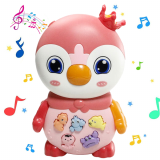 Jucarie interactiva Pinguin Roz cu sunete si lumini
