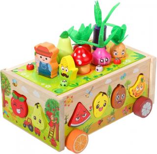 Jucarie Montessori 3 in 1 ,       Sortator, Pescuit  Forme Colorate