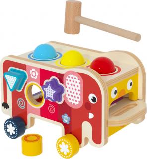 Jucarie Montessori 4 in 1 ,       Xilofon, Ciocanit