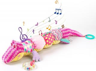 Jucarie Muzicala Crocodil Roz ,       Moale, Senzoriala  Interactiva