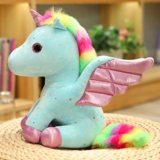 Jucarie plus Unicorn cu Ochi sclipitori si Coama Curcubeu