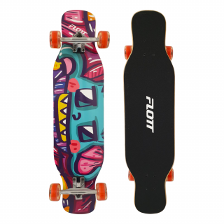 Longboard Funky din lemn Penny Board cu roti din silicon 100 kg