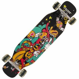 Longboard Funky din lemn Penny Board cu roti din silicon