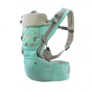 Marsupiu multifunctional 3 in 1 cu scaun pentru sold - Balene Turcoaz
