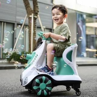Masina Electrica Copii 6V Baloane de Sapun  Rotire 360    Verde