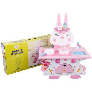 Mini Bucatarie de Lemn Pink Rabbit