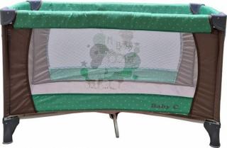 Patut Tarc Pliabil Copii Baby Care Verde 120x60 cm cu 2 Niveluri, Plasa Insecte si Geanta Transport
