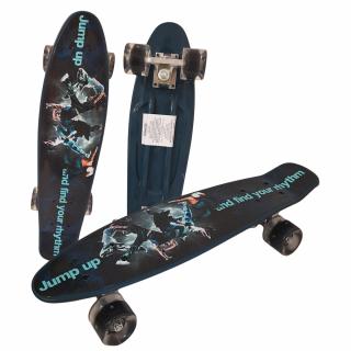 Penny Board cu roti de silicon si lumini cu print grafic Jump Up